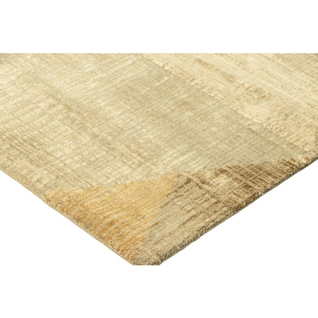 Rug & Kilim’s Abstract Rug With Beige-Brown and Cream Geometric Patterns For Sale In New York - Image 6 of 8