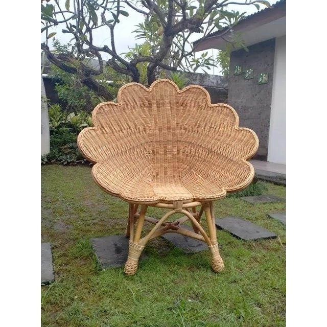 Raw Wicker Shell Chair For Sale - Image 9 of 11