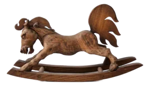 Antique Folk Art Carved Wooden Rocking Horse Primitive Sculpture