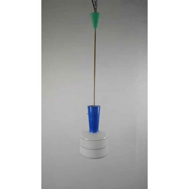 1960s Mid-Century Modern Italian Pendant Light in Murano Glass by Gae Aulenti, 1960s For Sale - Image 5 of 12