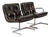 Mid Century French Brown Leather Lounge Chairs by Raphael Raffel 1970s For Sale