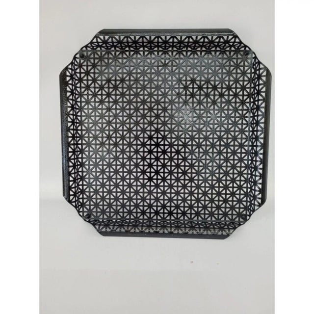 Mid-Century Modern Mid Century Modern Black Mesh Serving Tray For Sale - Image 3 of 7