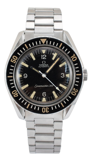 Vintage 1966 Omega Seamaster 300 41mm X 48mm 165.024 Black Steel Automatic Watch