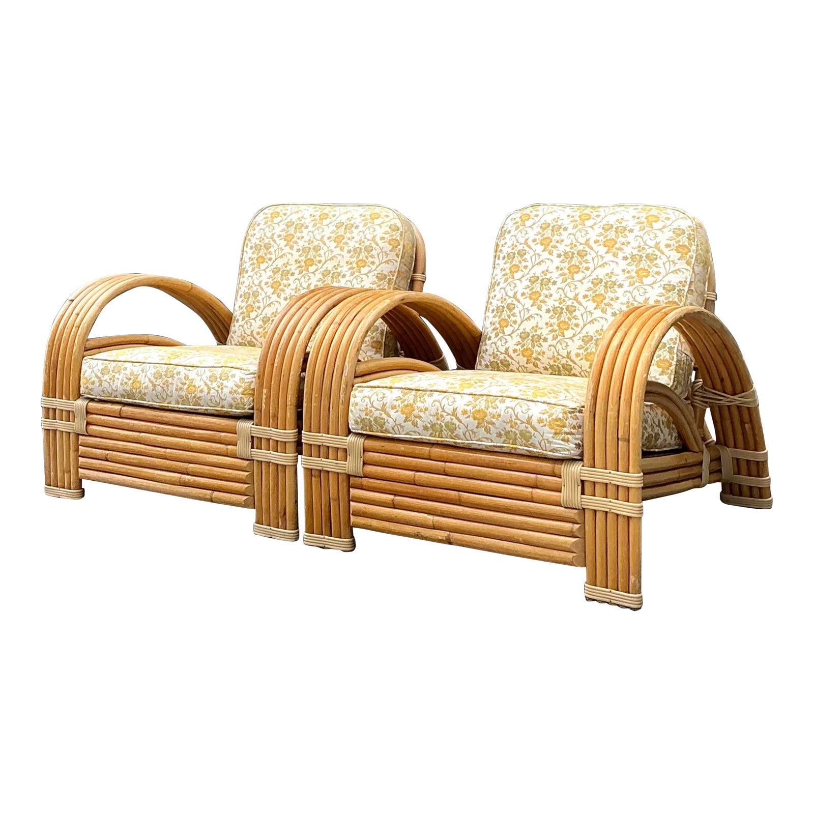 Vintage Ritts Tropitan Bent Rattan Lounge Chairs - A Pair | Chairish