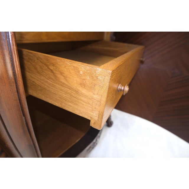 Baker Furniture Company Very Fine Extra Large French Inlaid Bombe 3 Doors Dresser Fitted Drawers MINT For Sale - Image 4 of 18