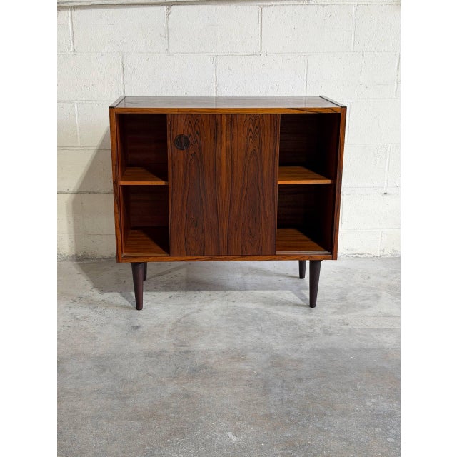 Mid 20th Century Vintage Danish Mid Century Rosewood Cabinet Credenza on Tapered Legs For Sale - Image 5 of 10