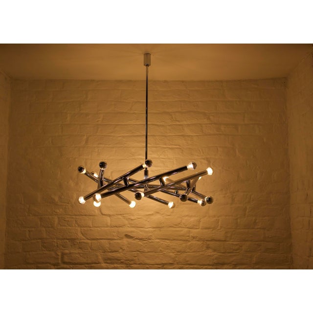 Chrome Pendant Light by Gaetano Sciolari, 1970s For Sale - Image 3 of 11