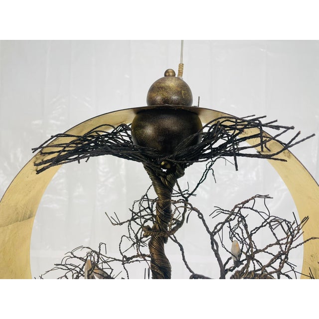 Handmade “Roots” Table Lamp by F+m Fos, Oxidized Gold Ring, Greece For Sale - Image 14 of 18