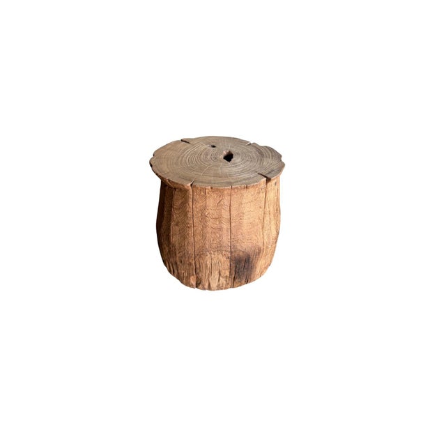 1970s Aged Javanese Teak Wood Side Table – Sculptural Organic Pedestal For Sale - Image 6 of 8
