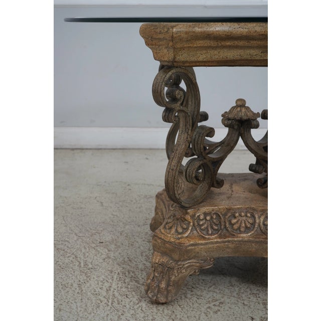 Glass Round Beveled Glass Top European Style Dining Center Table For Sale - Image 7 of 12