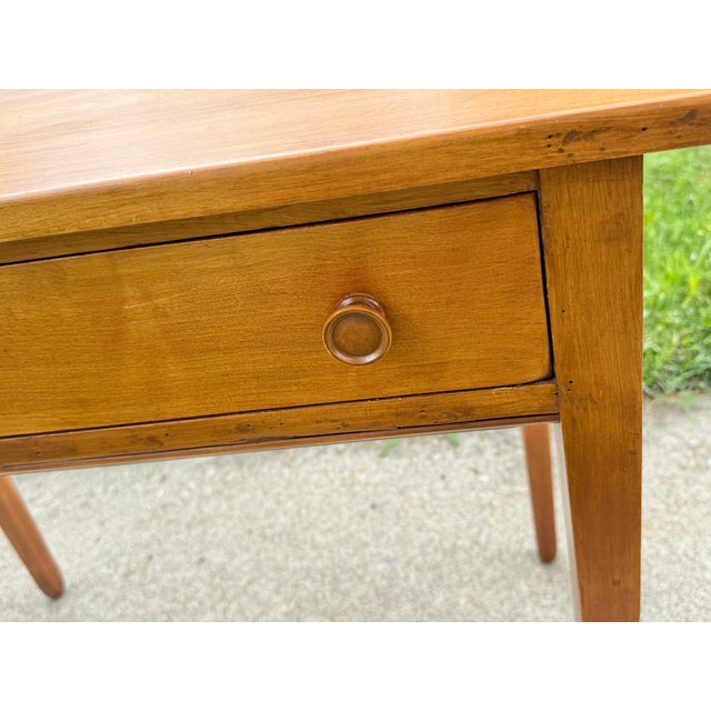 Midcentury Americana Maple Writing Desk With Wooden Knobs For Sale - Image 10 of 12