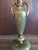 Art Nouveau Vintage Green Onyx Marble Urn Trophy Brass Table Lamp Art Deco Nouveau Heavy For Sale - Image 3 of 11