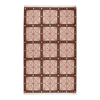 Part & Parcel Goods Wool Star Rug, 8' x 10', Bisque, Topaz, Chocolate and Eggshell For Sale