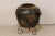Boho Chic Early 20th Century Guatemalan Ceramic Jar on Custom Scrolled Stand with Patina & Warm Hues For Sale - Image 3 of 10