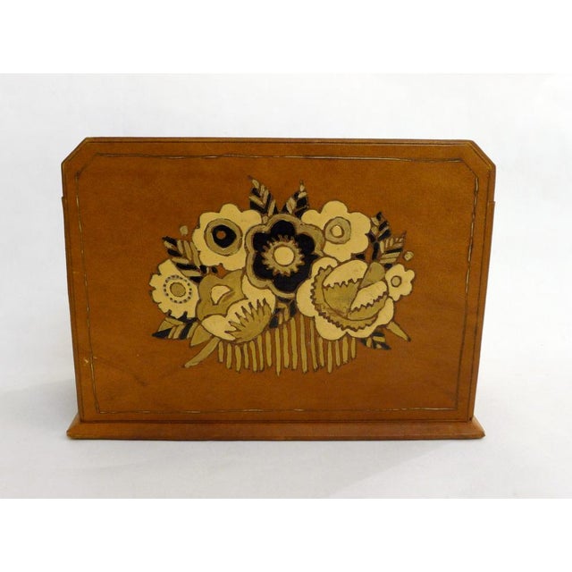 Vintage Art Deco Desktop Set in Leather, 1920s, Set of 4 For Sale - Image 17 of 18