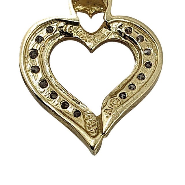 Contemporary .12 CTW Diamond 10k Heart Pendant For Sale - Image 3 of 3