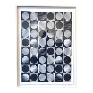 Contemporary Abstract Denim Pattern Print by Maggie Meiner For Sale