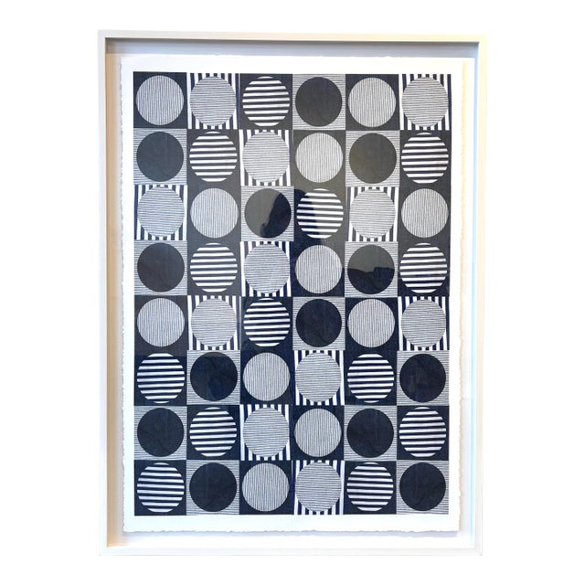 Contemporary Abstract Denim Pattern Print by Maggie Meiner For Sale