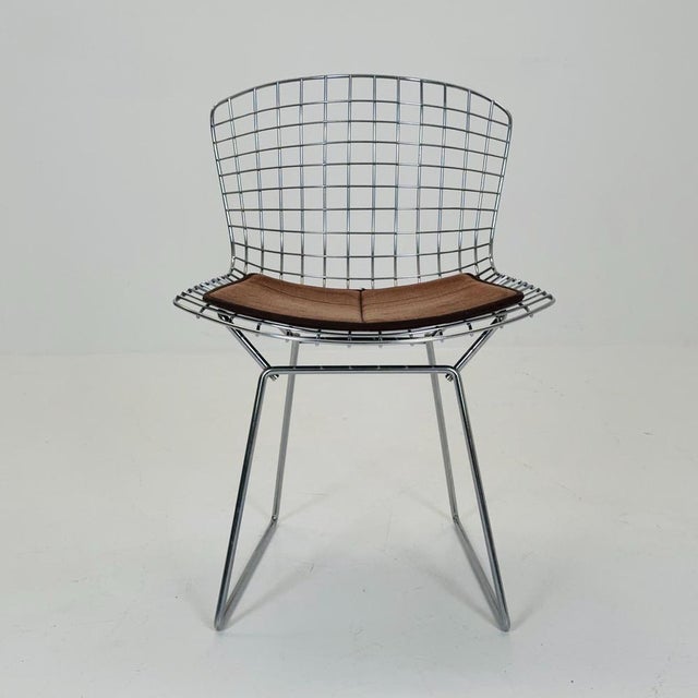 Harry Bertoia Mid-Century Wire Chrome Side Chair by Harry Bertoia, Italy, 1980s For Sale - Image 4 of 11