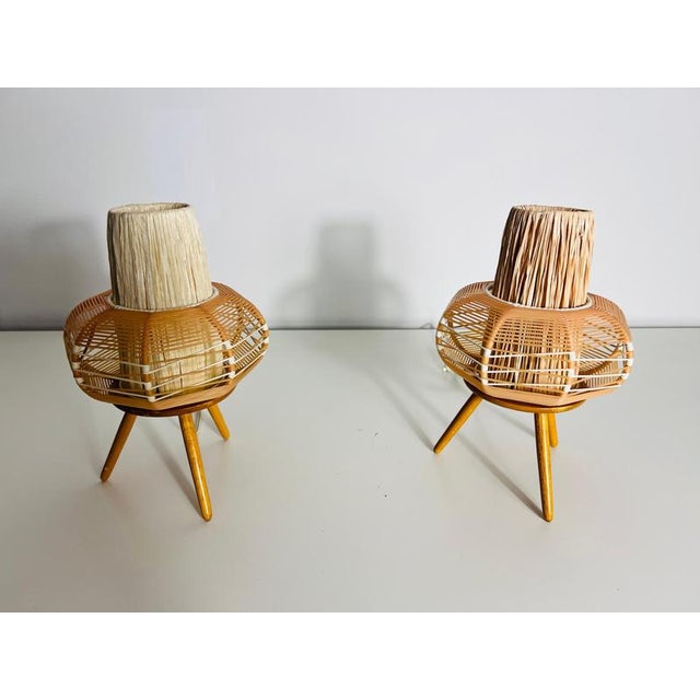 Wood Wooden Table Lamps, 1970s For Sale - Image 7 of 12