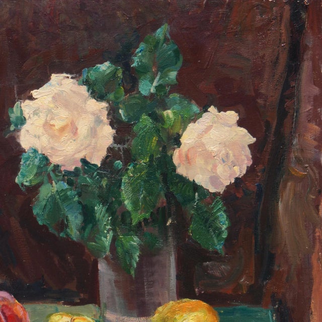 'Peaches, Apples and Roses' by Mogens Vantore, Paris, Royal Danish Academy, Charlottenborg Gallery For Sale - Image 4 of 11