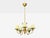 1940s Asea, Chandelier, Brass, Elm, Fabric, Sweden, Sweden, 1947 For Sale - Image 5 of 14