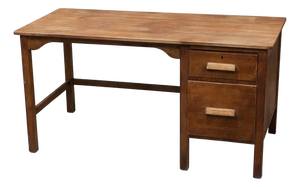 Vintage Oak School Desk with Drawers