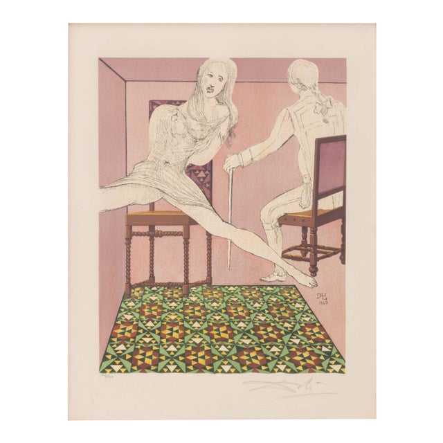 Salvador Dali "Marianne and the Chevalier" Lithograph, 1969 For Sale