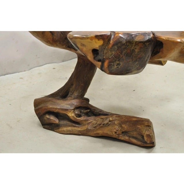 Vintage Mid Century Modern Organic Driftwood Sculptural Bench Coffee Table For Sale - Image 12 of 12