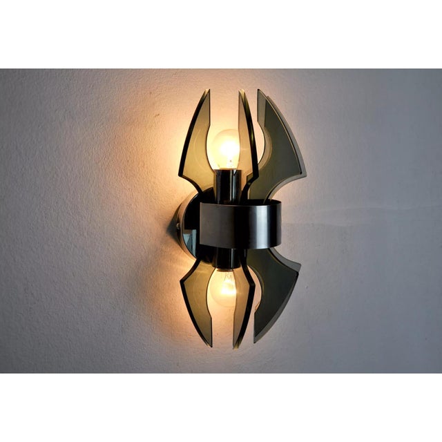 Wall Light in Cut Murano Glass from Veca, Italy, 1970 For Sale - Image 4 of 8