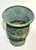Transitional Large Vintage c.1996 Verdigris Patina Brass Flower Motif Urn For Sale - Image 3 of 5