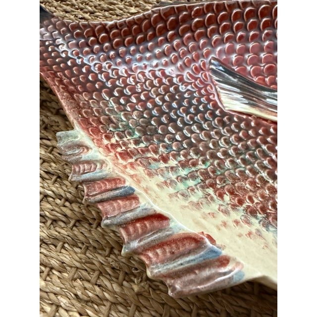 Ceramic Early 20th Century Bordallo Pinheiro Portuguese Majolica Fish Plate Platter For Sale - Image 7 of 11