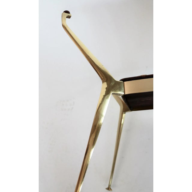 Italian Coffee Table in Brass and Mahogany, 1950s For Sale - Image 12 of 18