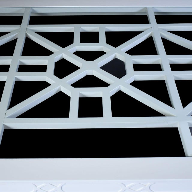 White Late 20th Century Large Hollywood Regency Fretwork Dining Table For Sale - Image 8 of 8