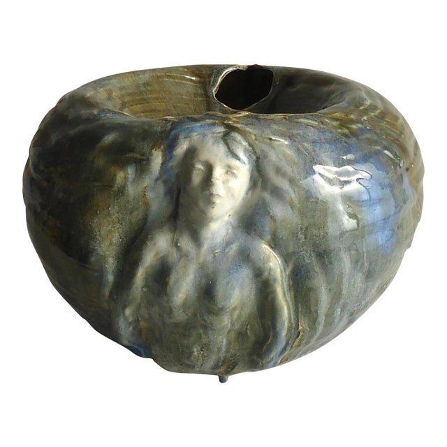 Gary Lange Art Nouveau Revival Figural Ceramic Sculptural Jardiniere For Sale