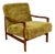Vintage Wooden Armchair with Khaki Long Hair Upholstery by Z. Bączyk, 1970s For Sale