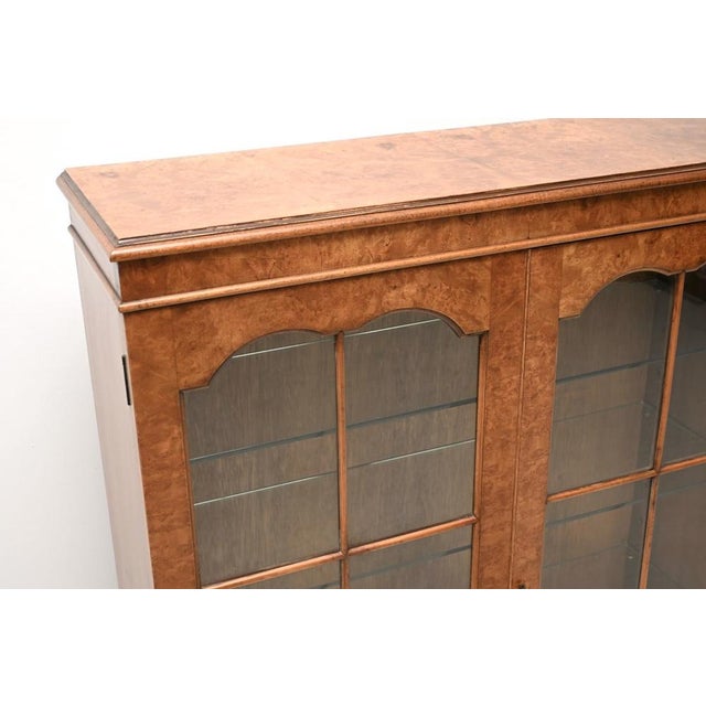 Antique Burr Walnut Bookcase, 1930s For Sale - Image 6 of 8
