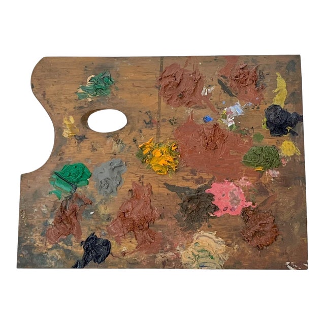 Antique French Wood Painter’s Palette For Sale