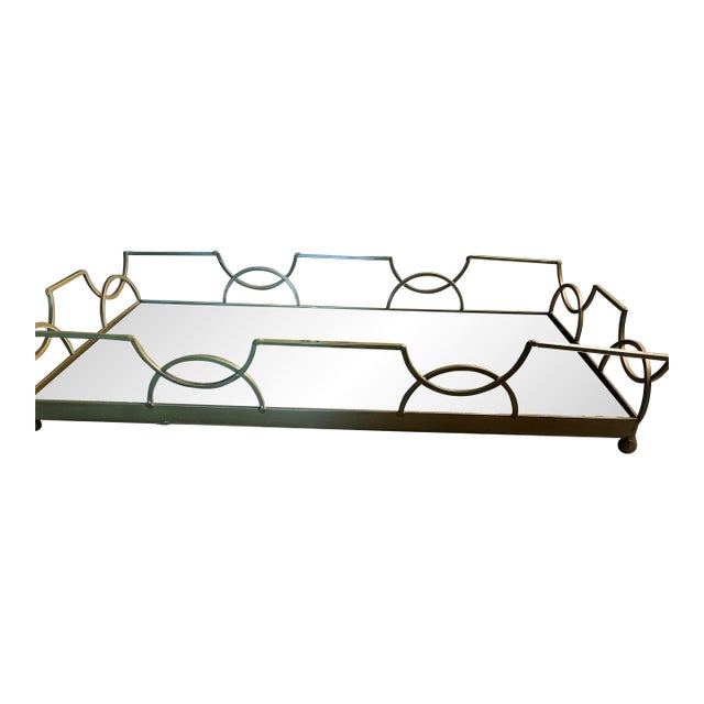 Mid-Century Modern Footed Brass Vanity Tray For Sale