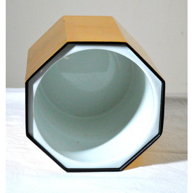Postmodern 1980s Nancy Calhoun Design Faux Gold Leaf Lacquer Ware Octagonal Ice Bucket For Sale - Image 3 of 7