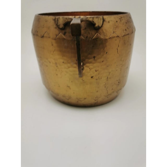 Large Art Nouveau Cachepot Plant Pot in Brass, 1890s For Sale - Image 4 of 7