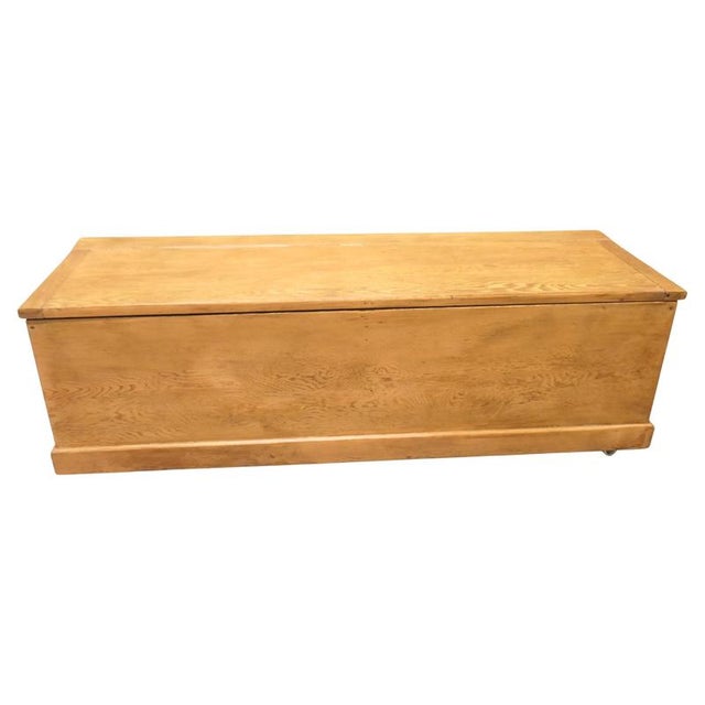 Long Narrow Victorian Pitch Pine Box For Sale - Image 10 of 10