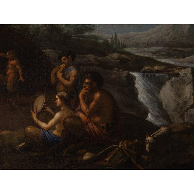 After Agostino Carracci, Landscape with Nymphs and Satyrs, 16th Century, Oil on Canvas For Sale - Image 3 of 9