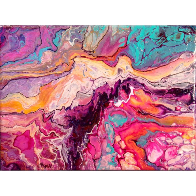 2000 - 2009 Christine Smith Untitled Original Abstract Flow Acrylic Painting on Canvas For Sale - Image 5 of 5