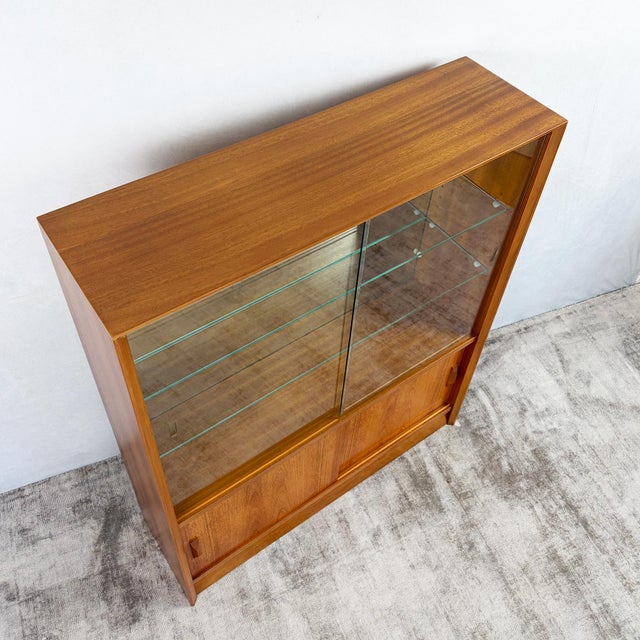 Brown Teak Glazed Display Cabinet by Herbert Gibbs, 1960s For Sale - Image 8 of 11