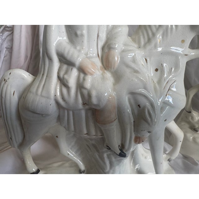 Pair of Mid 19th Century Staffordshire Scottish Hunters on Horseback For Sale - Image 12 of 14