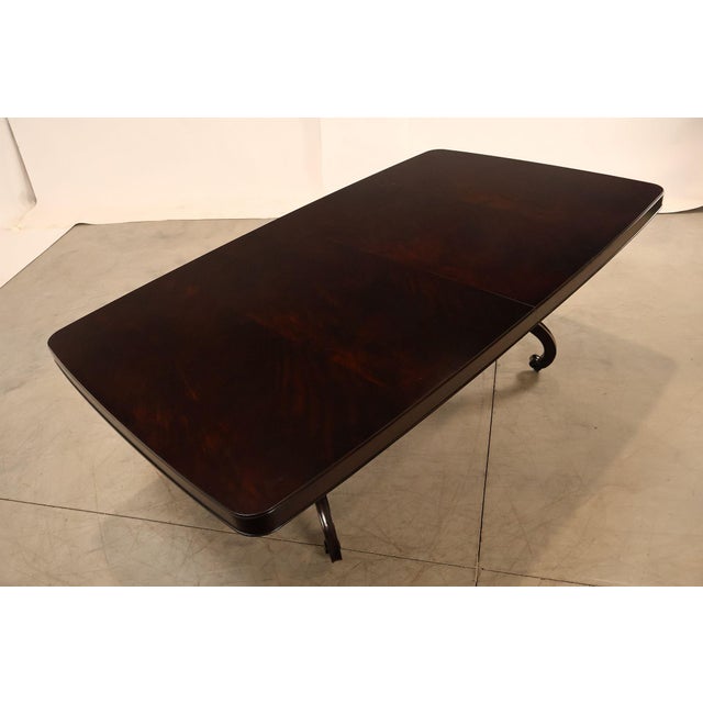 Contemporary Thomasville Transitional Style Double Pedestal Mahogany Dining Table For Sale - Image 3 of 18