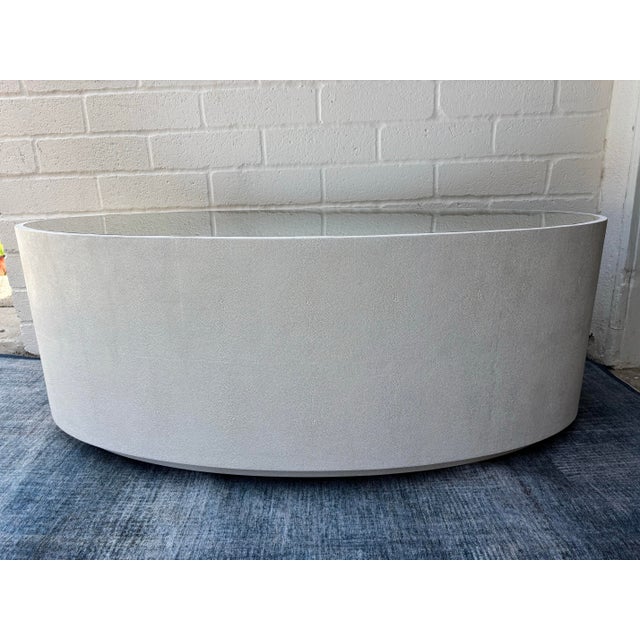 White Indoor / Outdoor Cara Oval Coffee / Cocktail Table by Made Goods For Sale - Image 8 of 9