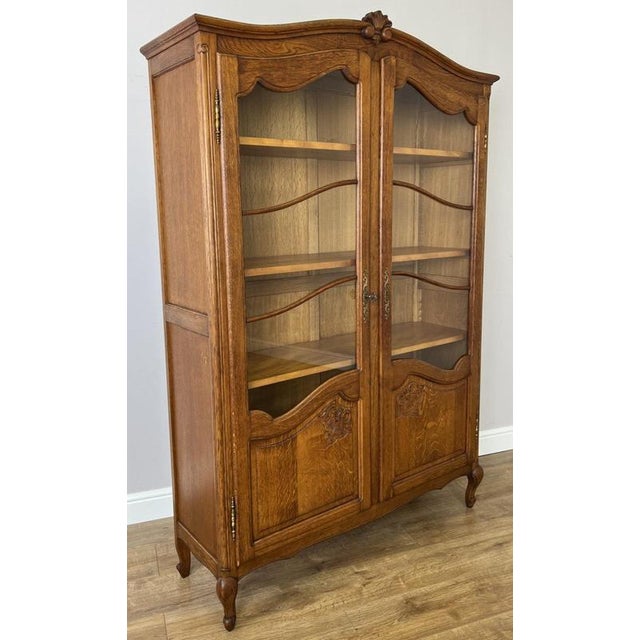 Vintage French Bookcase in Oak For Sale - Image 3 of 16