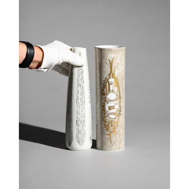 Hutschenreuther Porcelain Vase Duo by Hans Theo Baumann & Cuno Fischer, Germany, circa 1960s–1970s An elegant pair of...